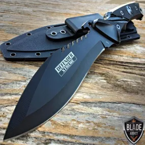 11" Black Hunting Fixed Blade Survival Knife