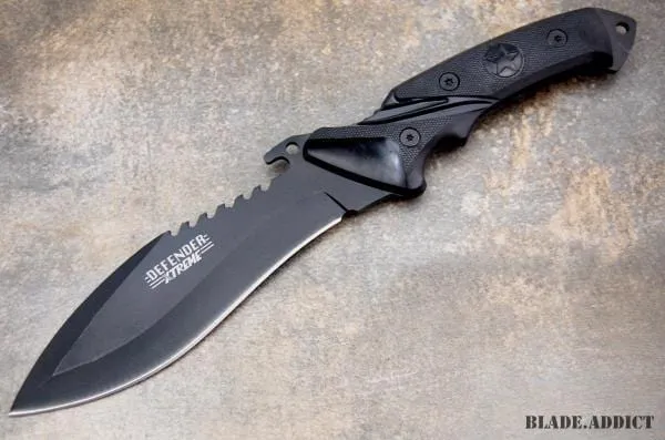 11" Black Hunting Fixed Blade Survival Knife