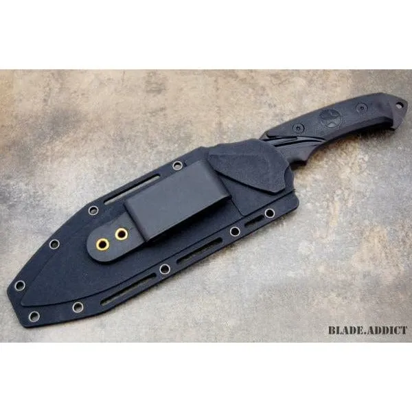 11" Black Hunting Fixed Blade Survival Knife