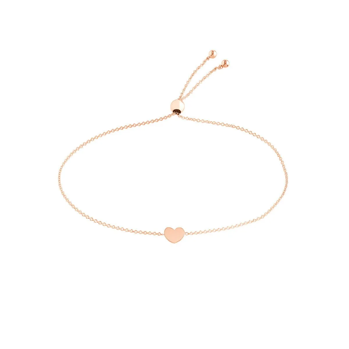 14K Gold Mini Heart Bolo Bracelet