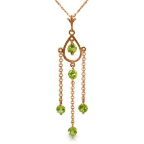 14K Solid Rose Gold Peridot Necklace Jewelry Class Limited Edition