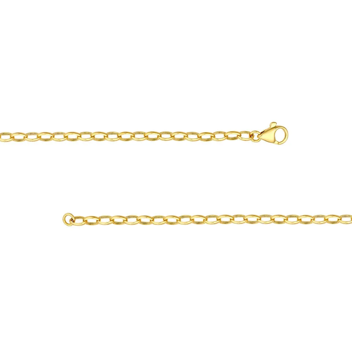 14K Yellow Gold 4.50mm Hollow Oval Forzentina Chain with Pear Lock