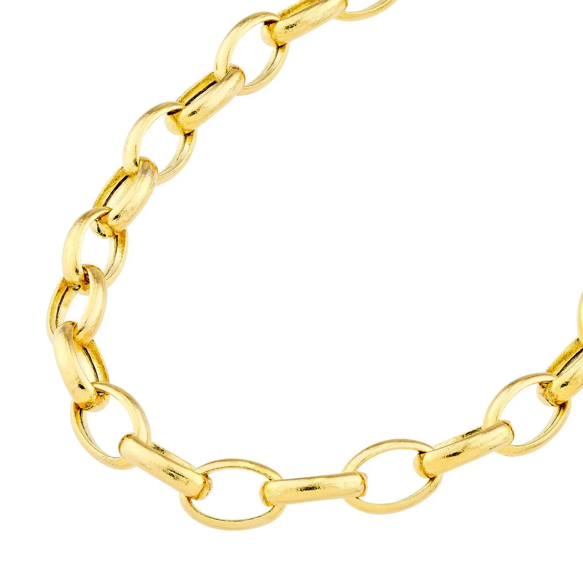 14K Yellow Gold 4.50mm Hollow Oval Forzentina Chain with Pear Lock