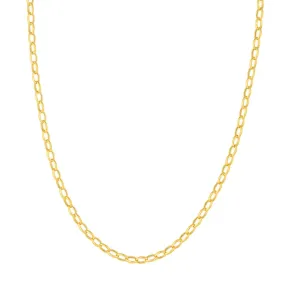 14K Yellow Gold 4.50mm Hollow Oval Forzentina Chain with Pear Lock