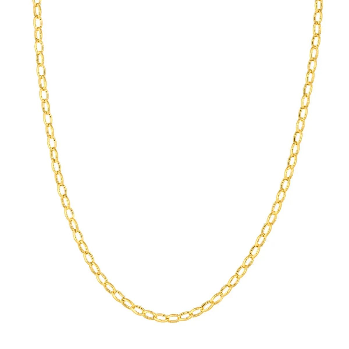 14K Yellow Gold 4.50mm Hollow Oval Forzentina Chain with Pear Lock