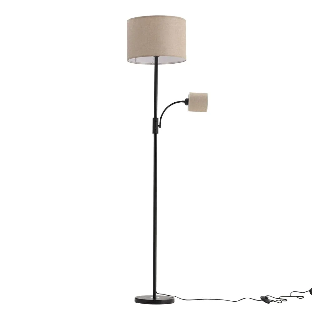 2-Light Floor Standing Lamp with Adjustable Head