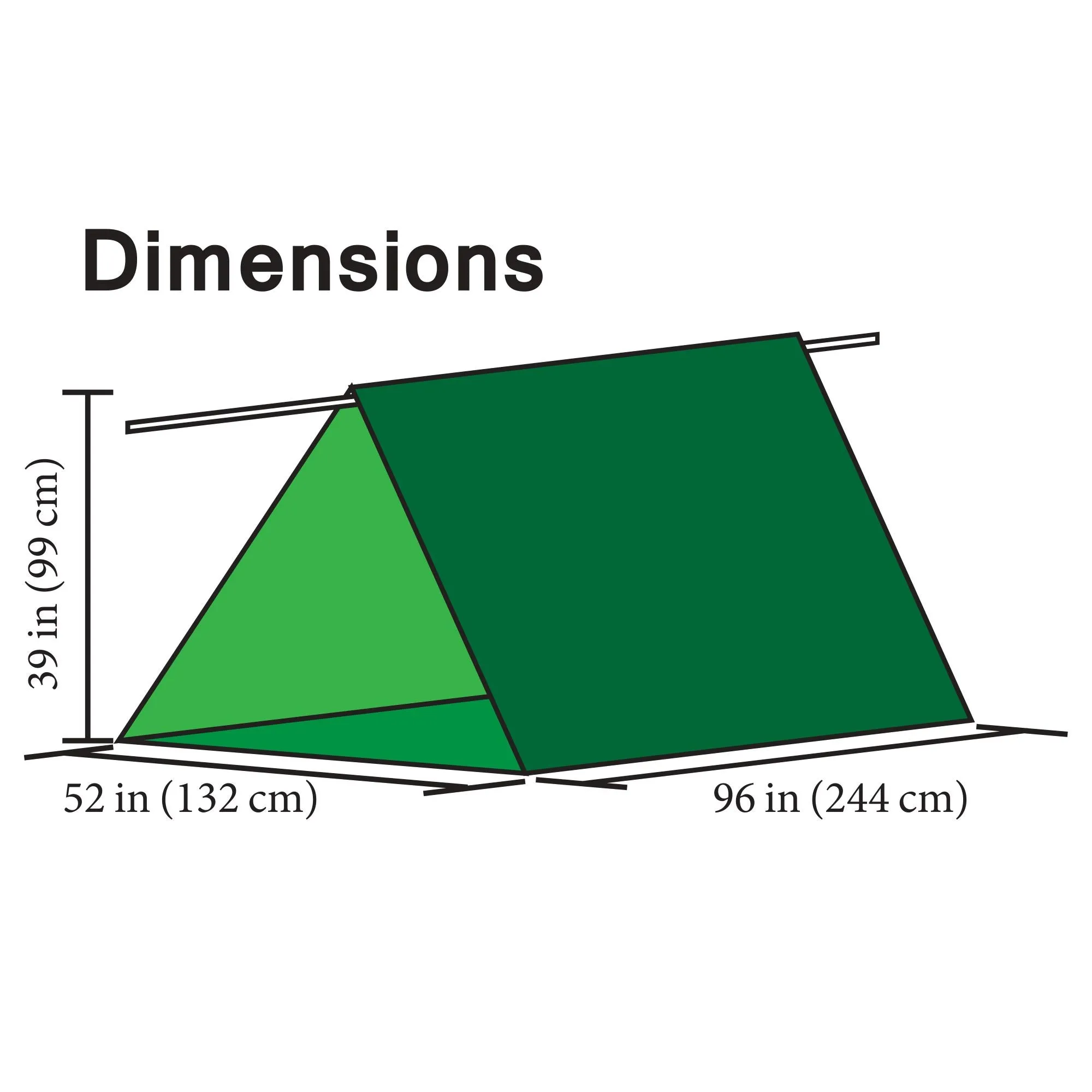 2 Person Green Emergency Tube Tent