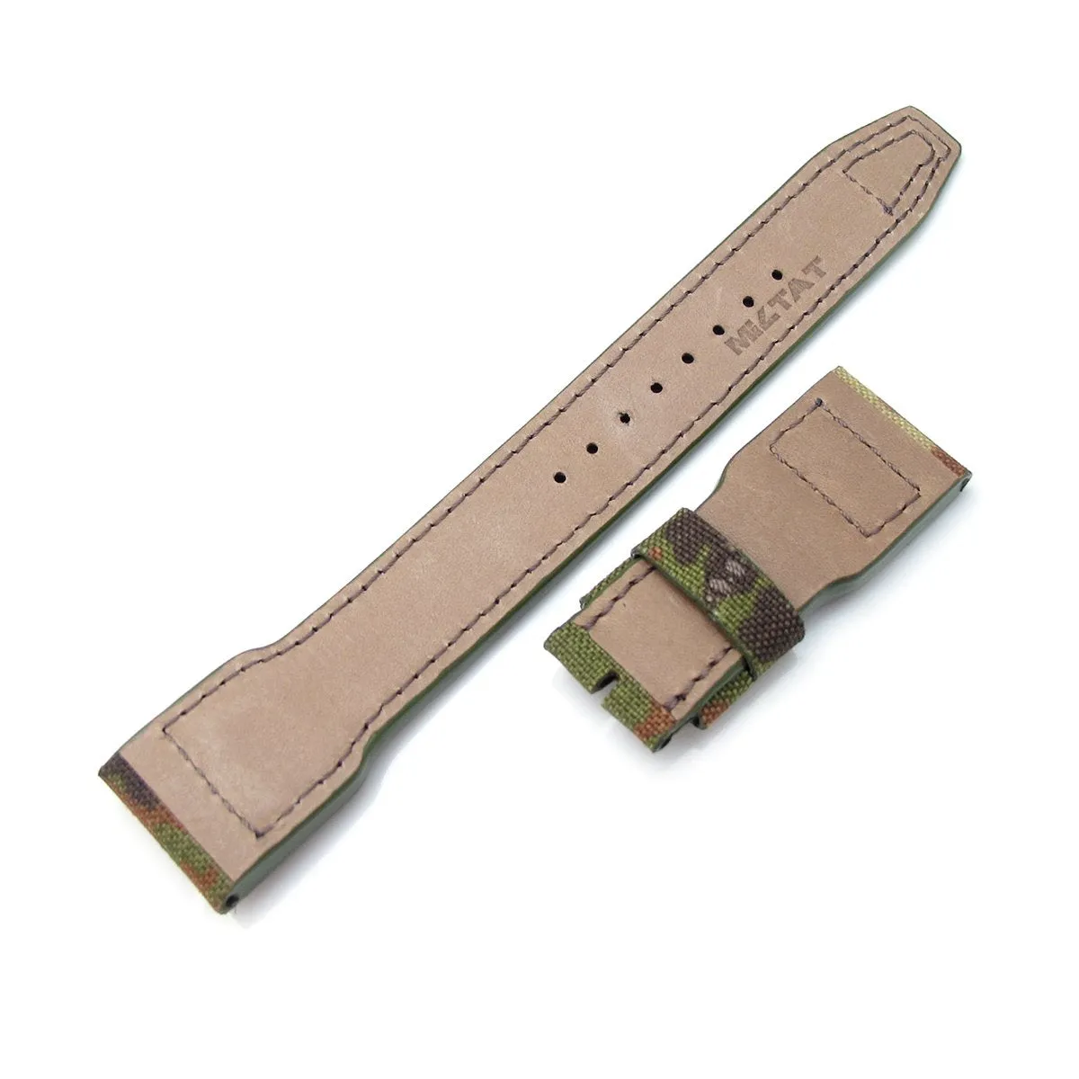 22mm MiLTAT Forest Camo Nylon Replacement Strap compatible with IWC Big Pilot, Rivet Lug