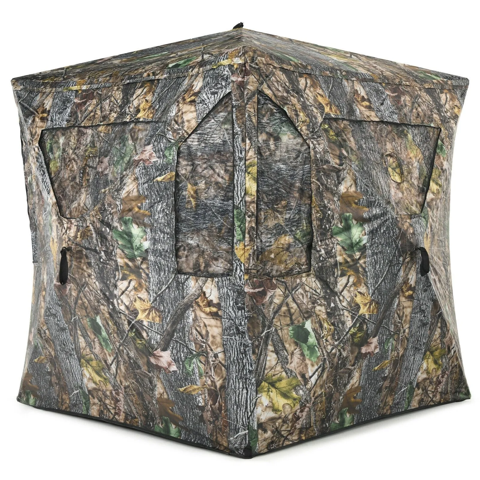 3 Person Portable Hunting Blind Pop-Up Ground Tent with Gun Ports and Carrying Bag