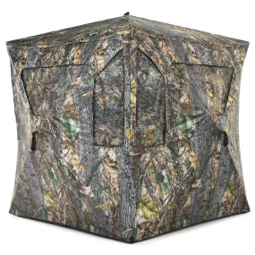 3 Person Portable Hunting Blind Pop-Up Ground Tent with Gun Ports and Carrying Bag