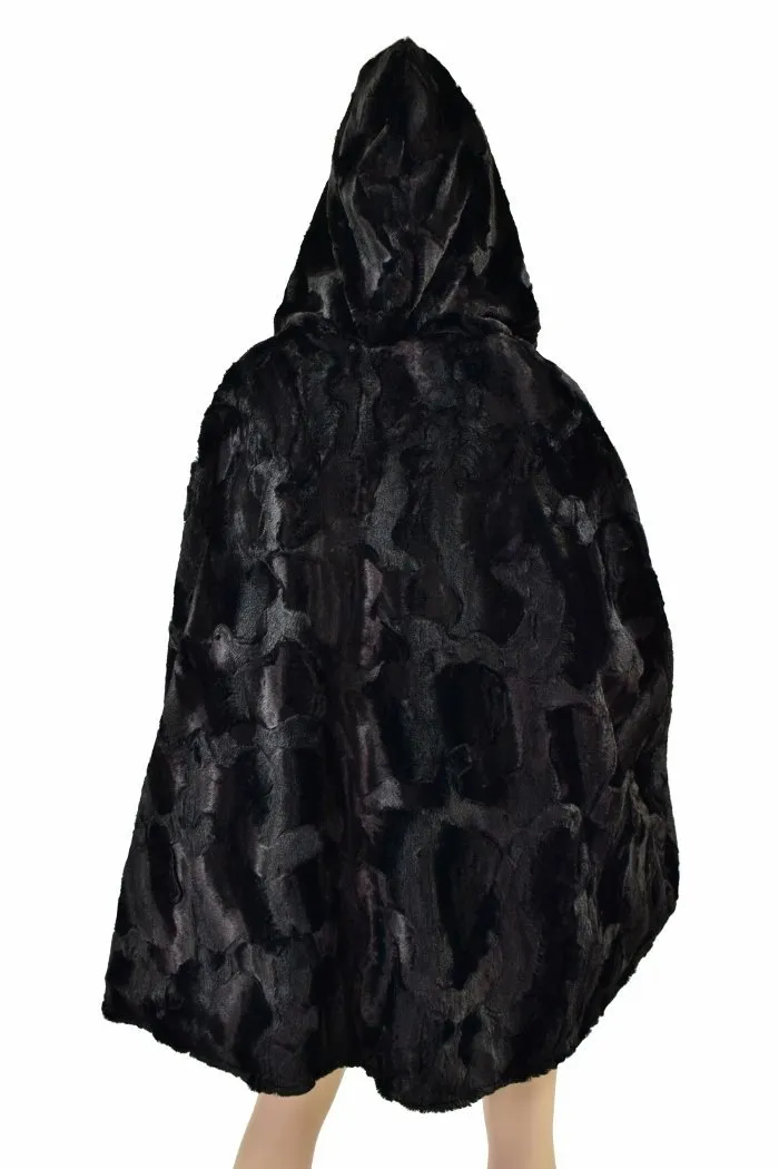 35" Short Hooded Minky Cape