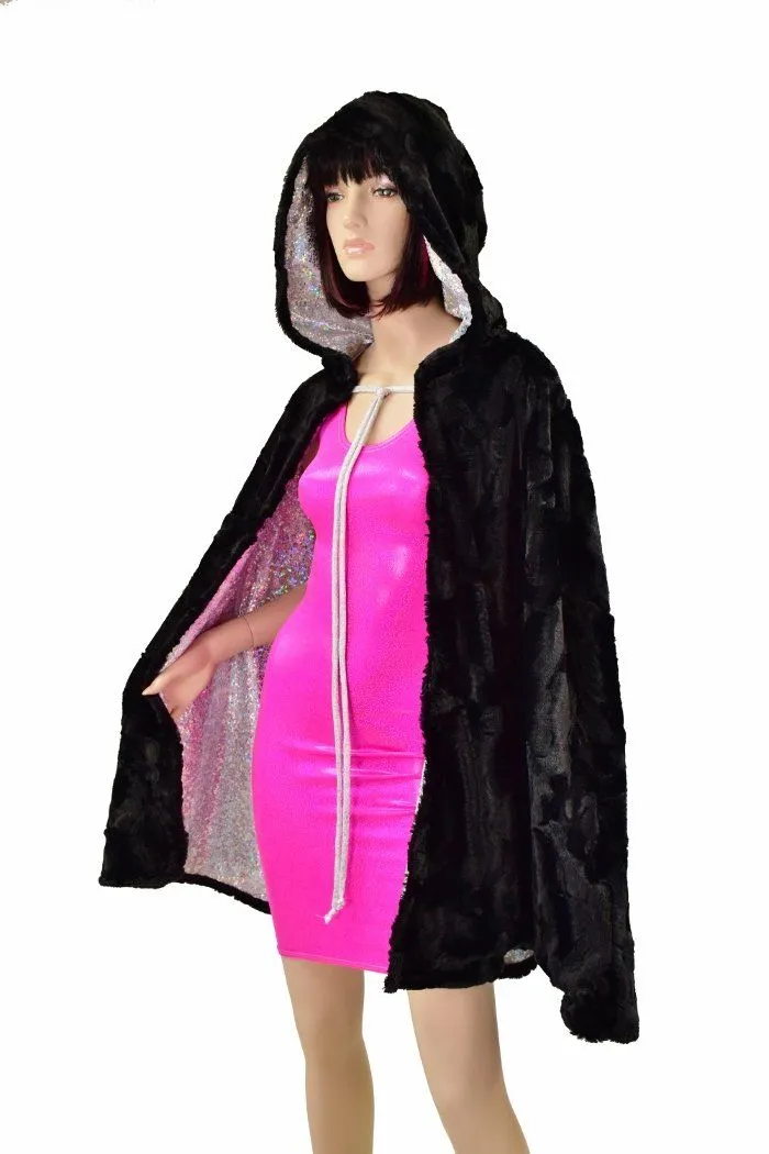 35" Short Hooded Minky Cape