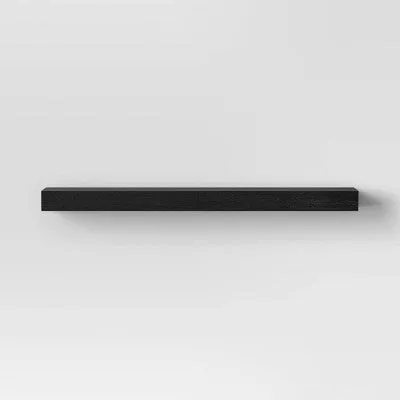 36" Floating Wood Shelf Black - Threshold