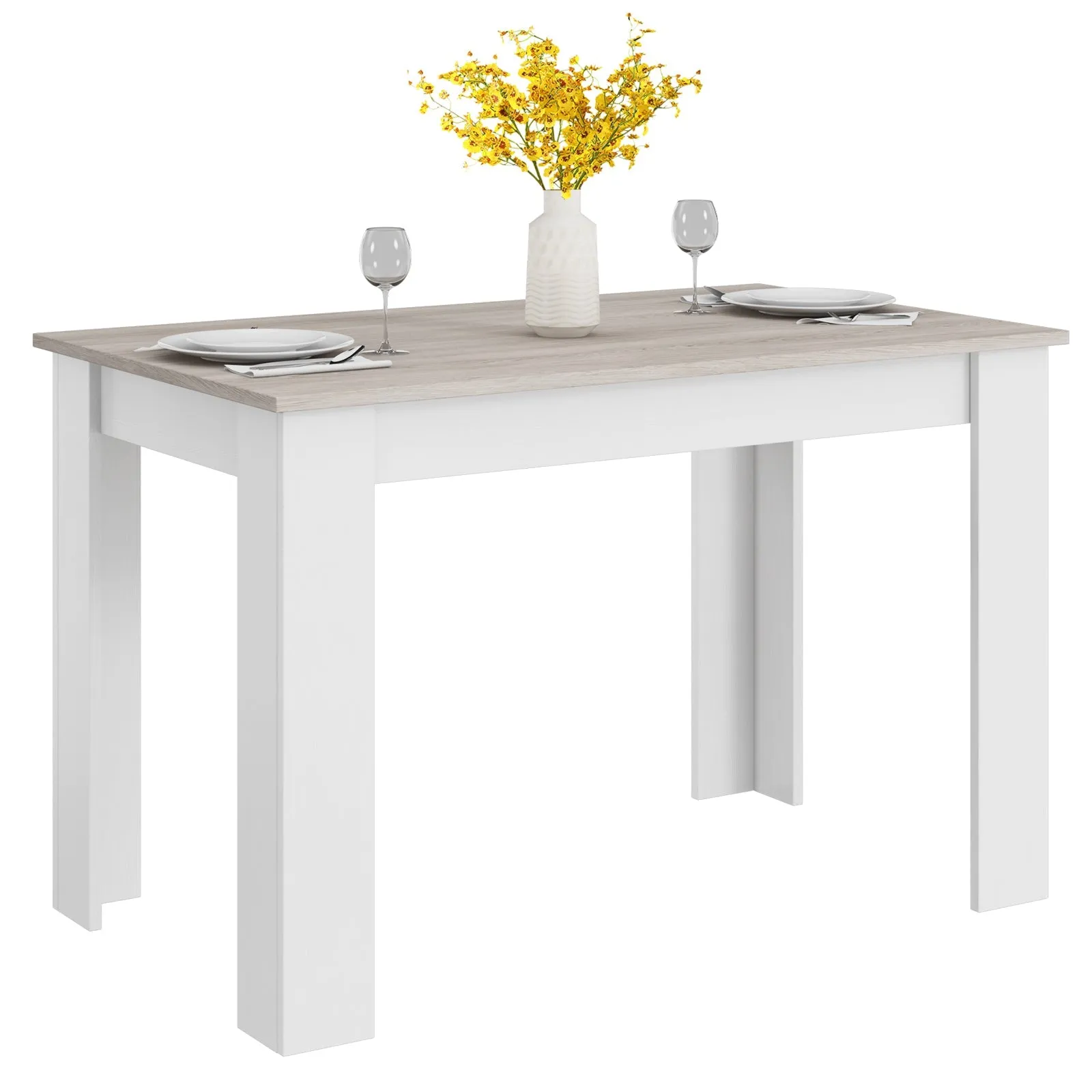 47 Inches Dining Table Kitchen Table for Small Spaces-Grey