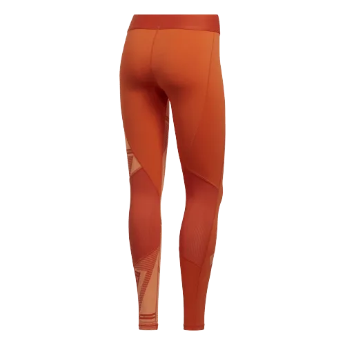 Adidas Alphaskin International Long Women Training Tight Amber / Black Fl2301