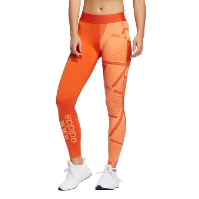 Adidas Alphaskin International Long Women Training Tight Amber / Black Fl2301