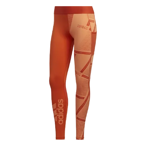 Adidas Alphaskin International Long Women Training Tight Amber / Black Fl2301