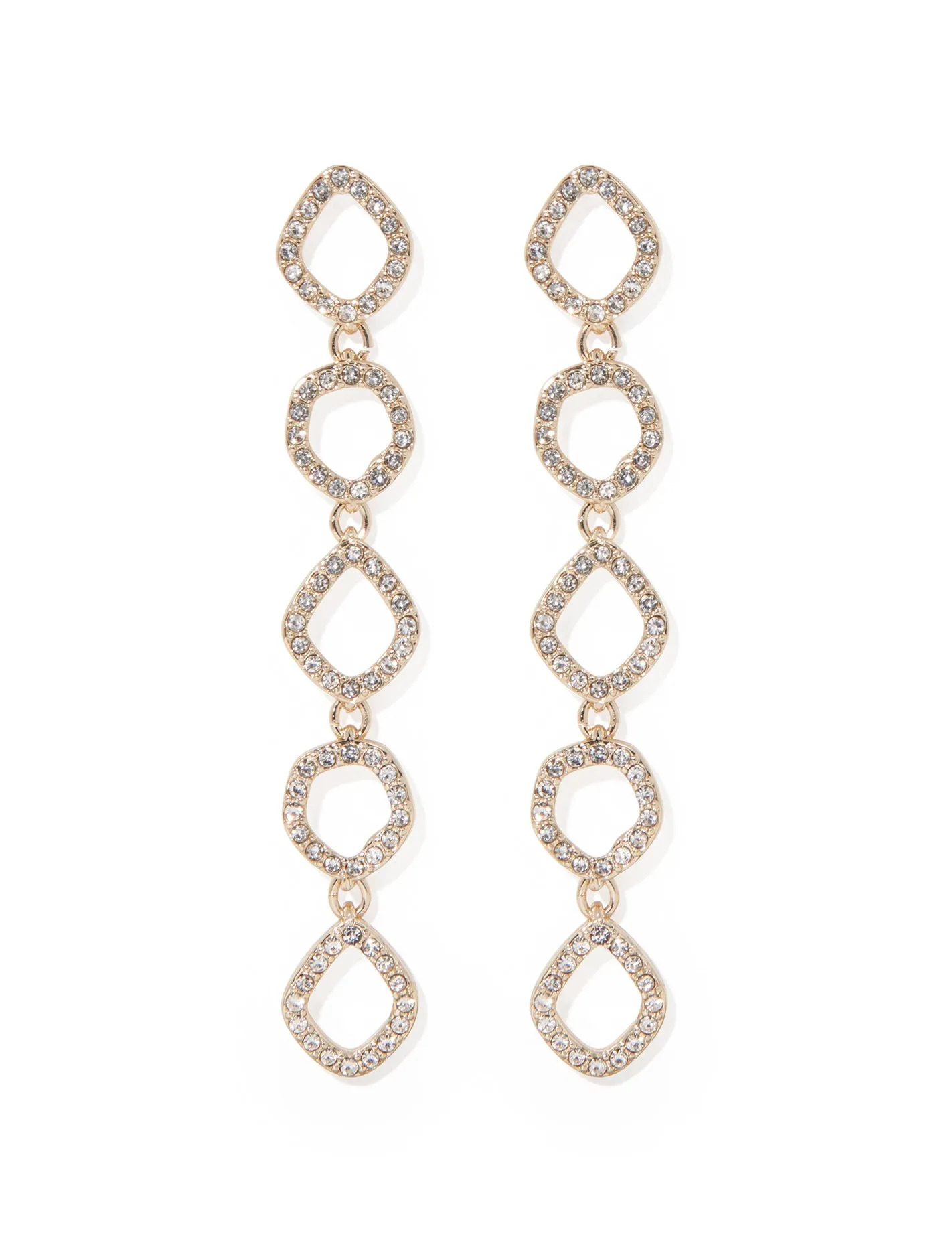 Aurora Diamante Long Drop Earrings