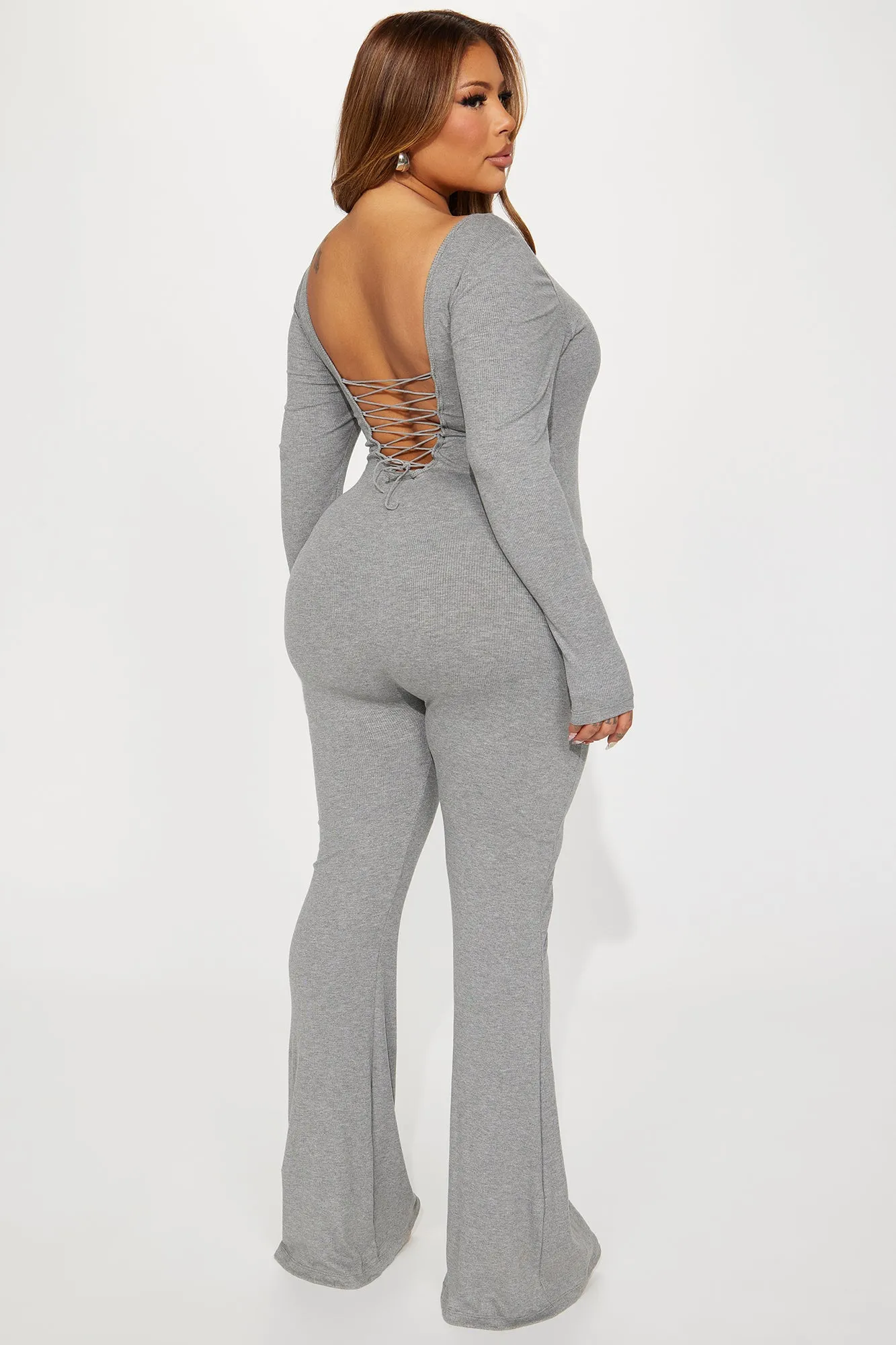 Ava Flare Shapewear Jumpsuit - Heather Grey