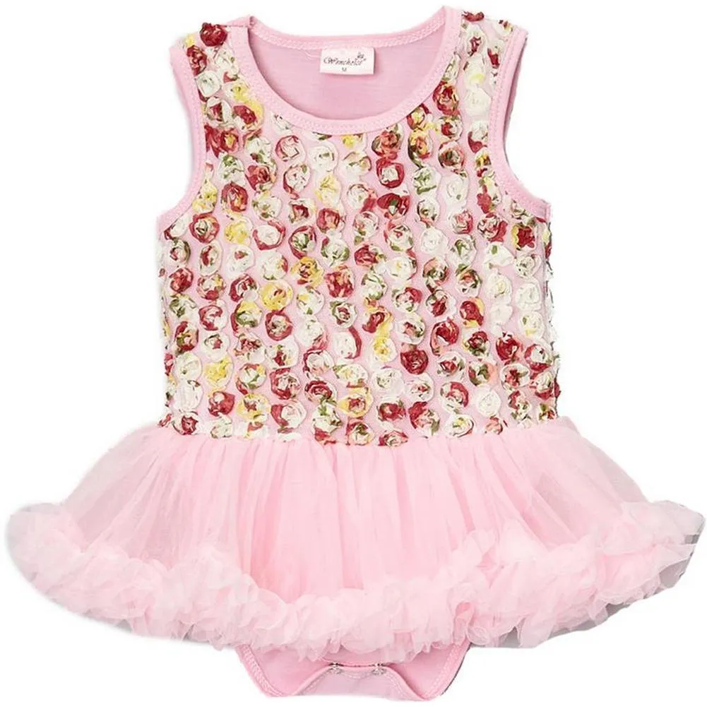 Baby Girls Blue Rose Tutu Sleeveless Bodysuit 9-24M