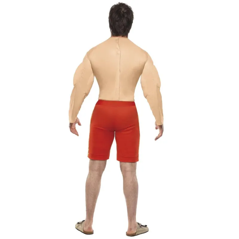 Baywatch Lifeguard Costume with Muscle Chest