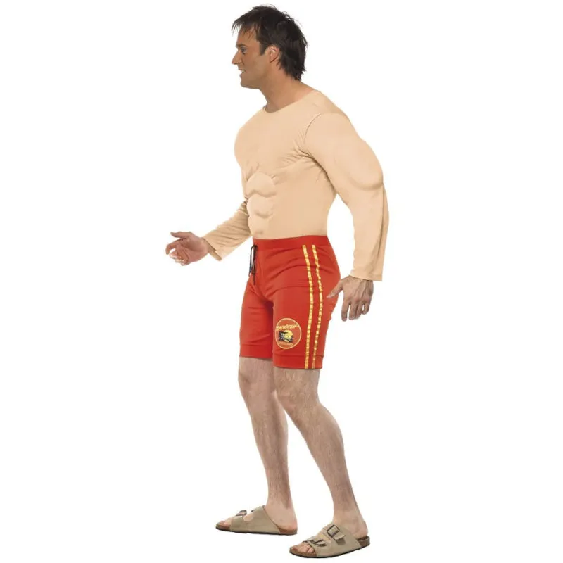 Baywatch Lifeguard Costume with Muscle Chest