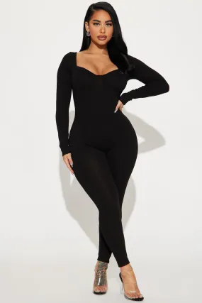 Been That Way Padded Jumpsuit - Black