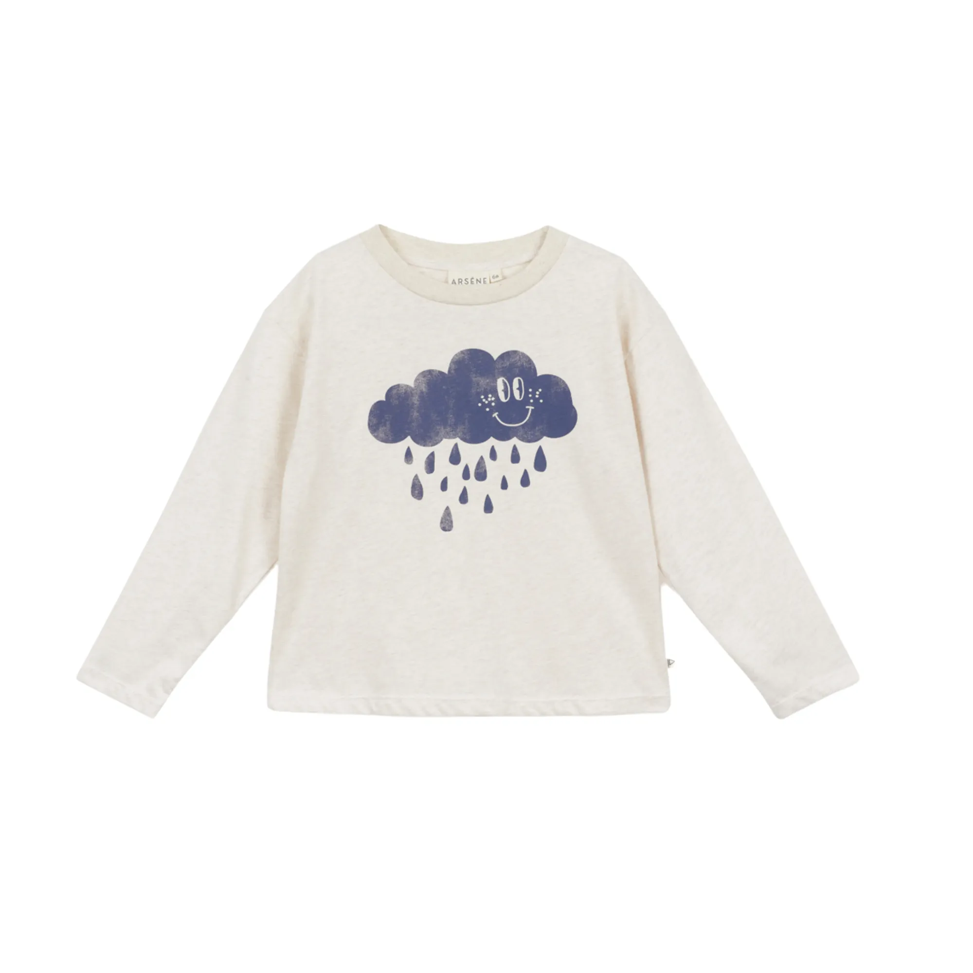 Beige Happy Cloud Long Sleeve Tee