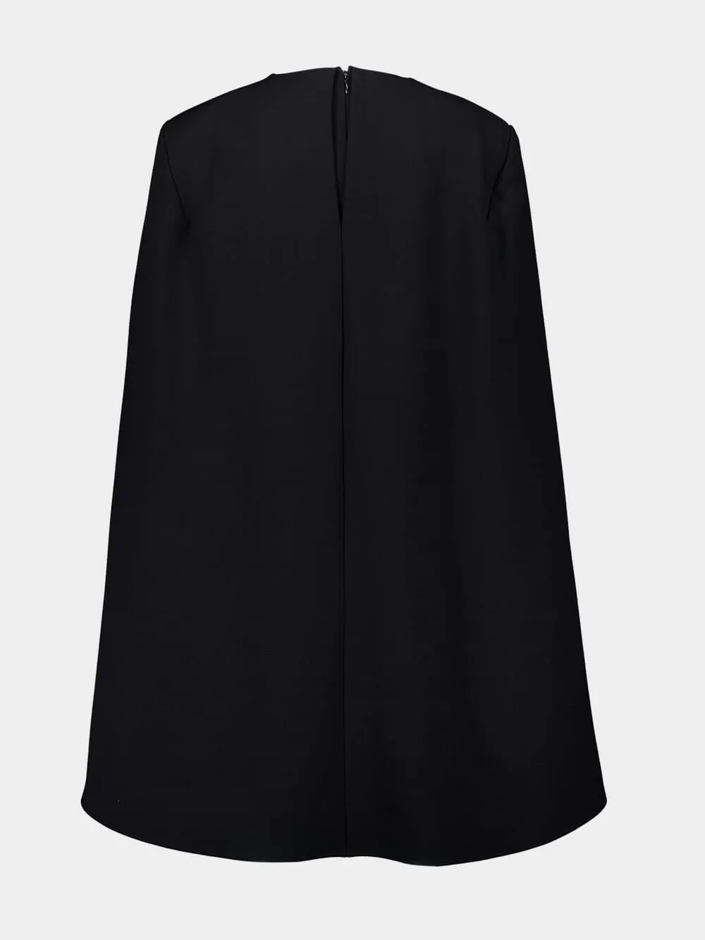 Black Round Neck Cape Mini Dress