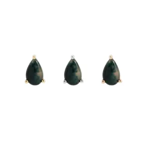 BUDDHA JEWELRY MOSS AGATE PEAR - THREADLESS END