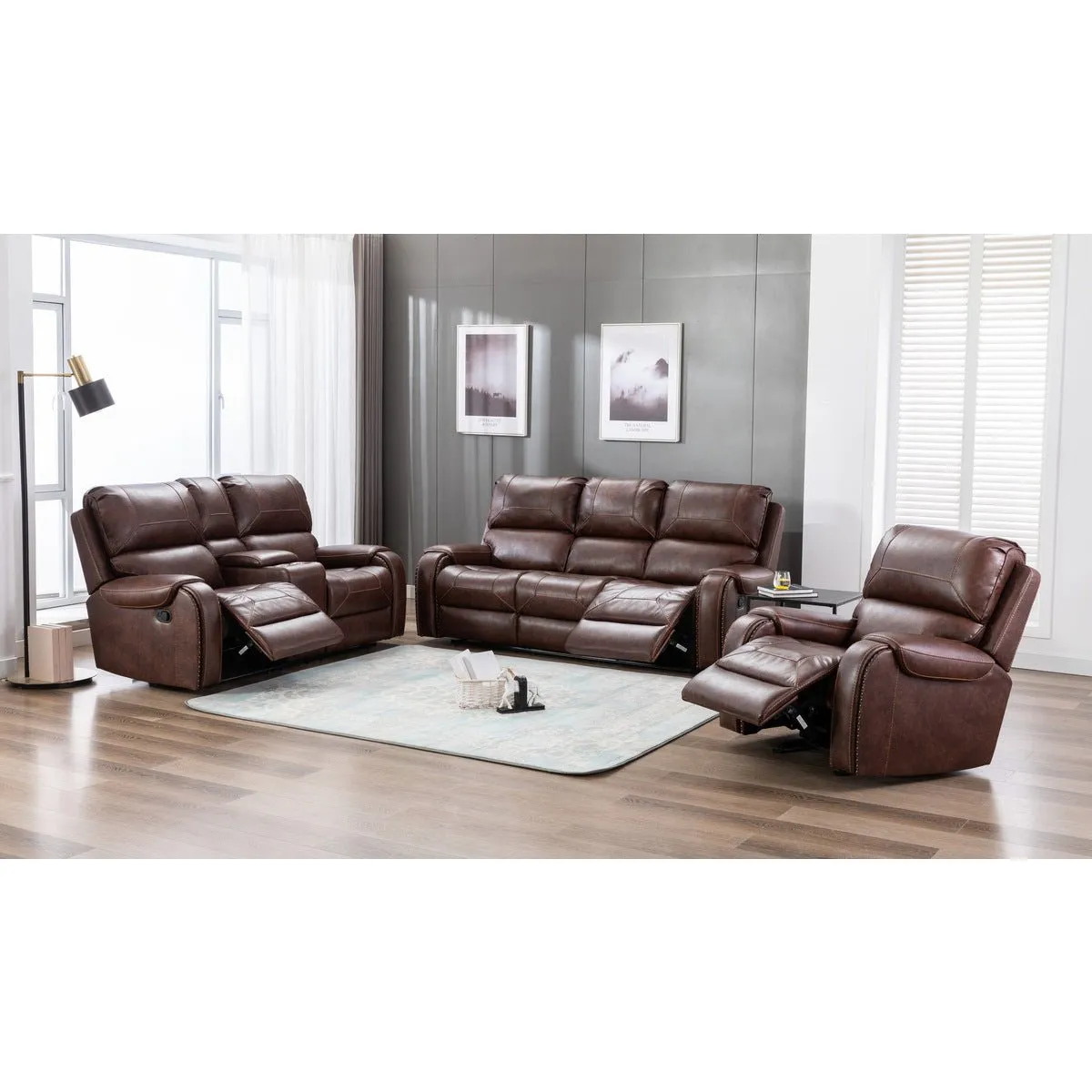 Caesar Brown Reclining Sofa