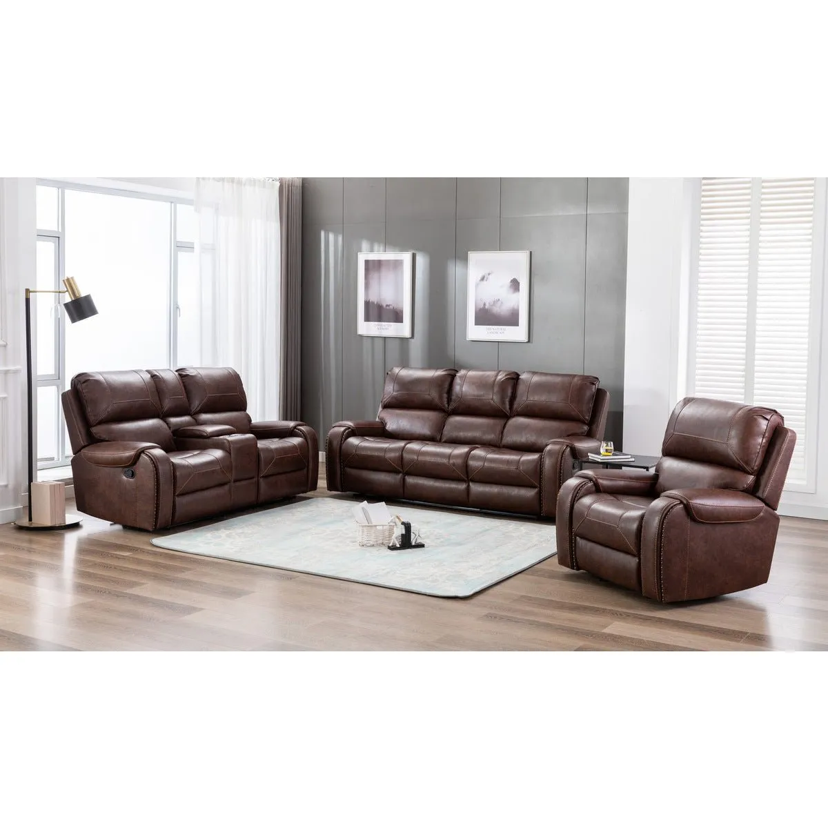 Caesar Brown Reclining Sofa