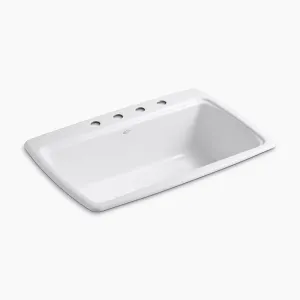 Cape Dory 22" x 33" x 9.63" Enameled Cast Iron Single-Basin Drop-In Kitchen Sink in White