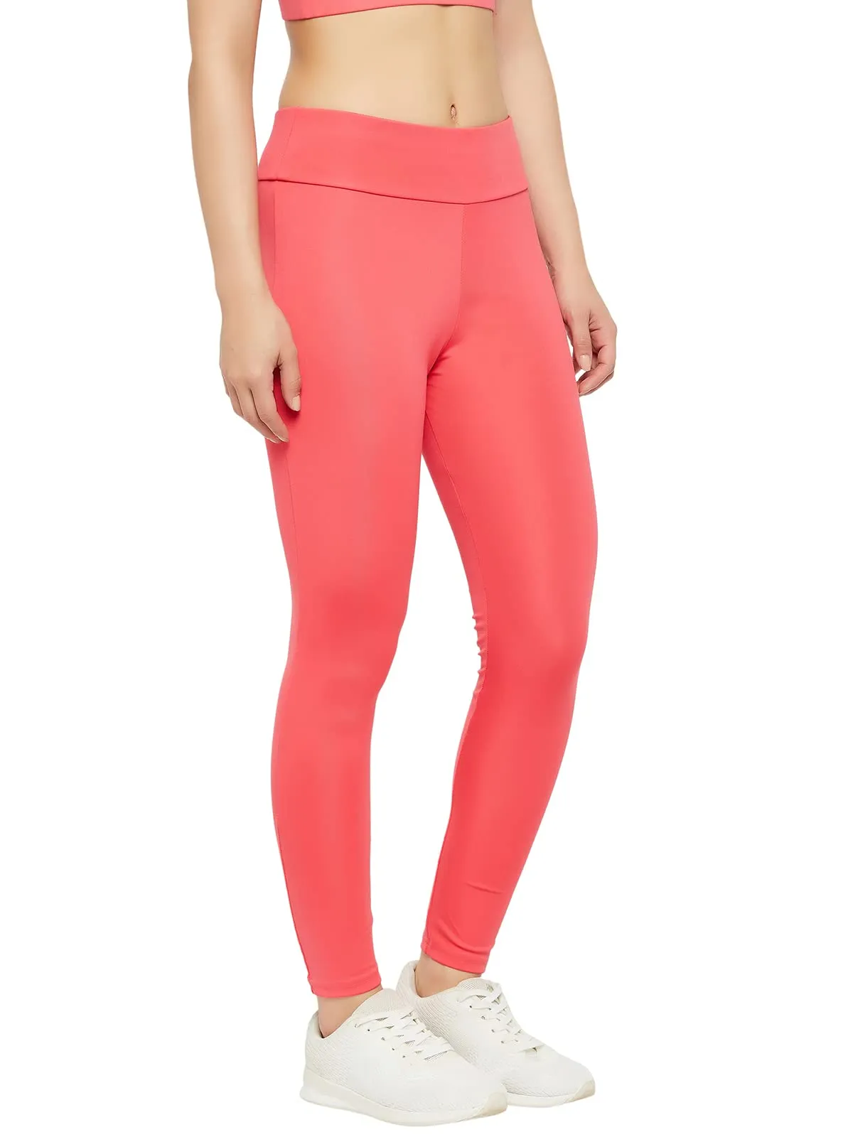 Clovia Women's Fitted Pants (AB0042E22L_Pink