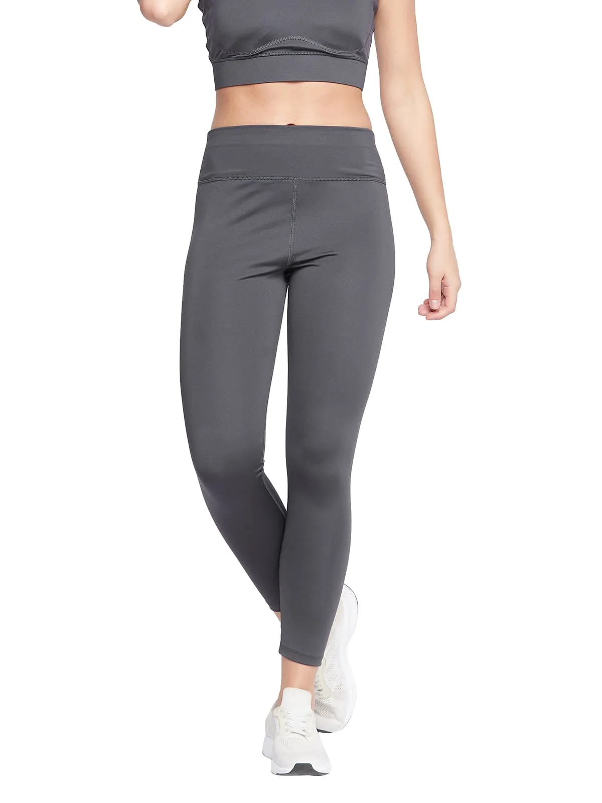 Clovia Women's Snug Fit Active Tights (AB0076P05_Grey_S)