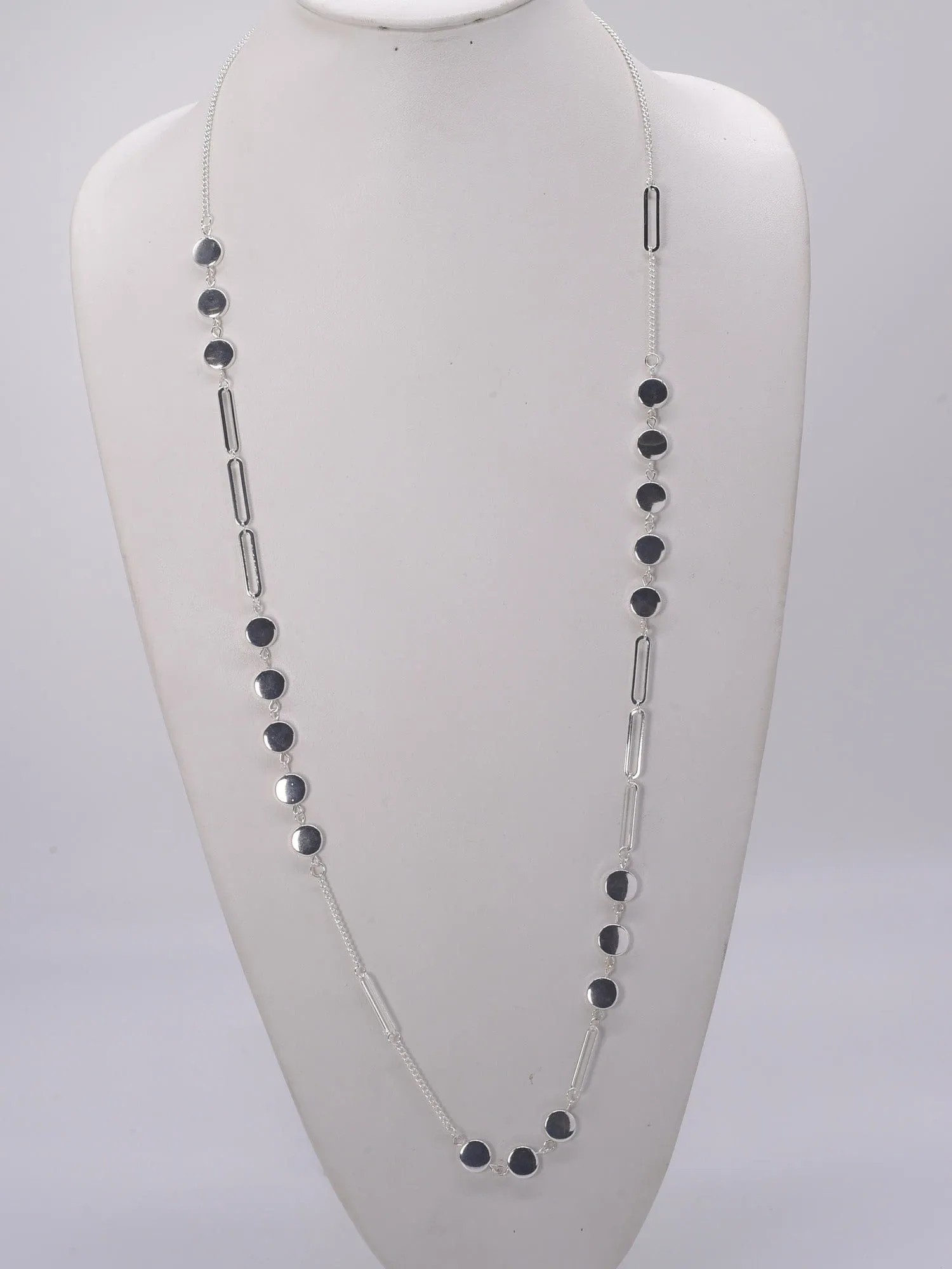 CN4249 Station Long Chain Necklace