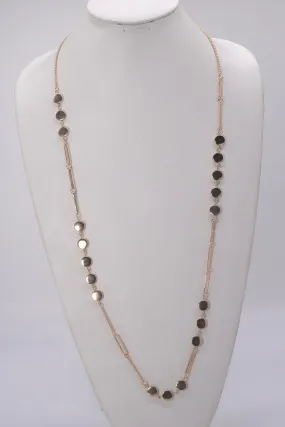 CN4249 Station Long Chain Necklace