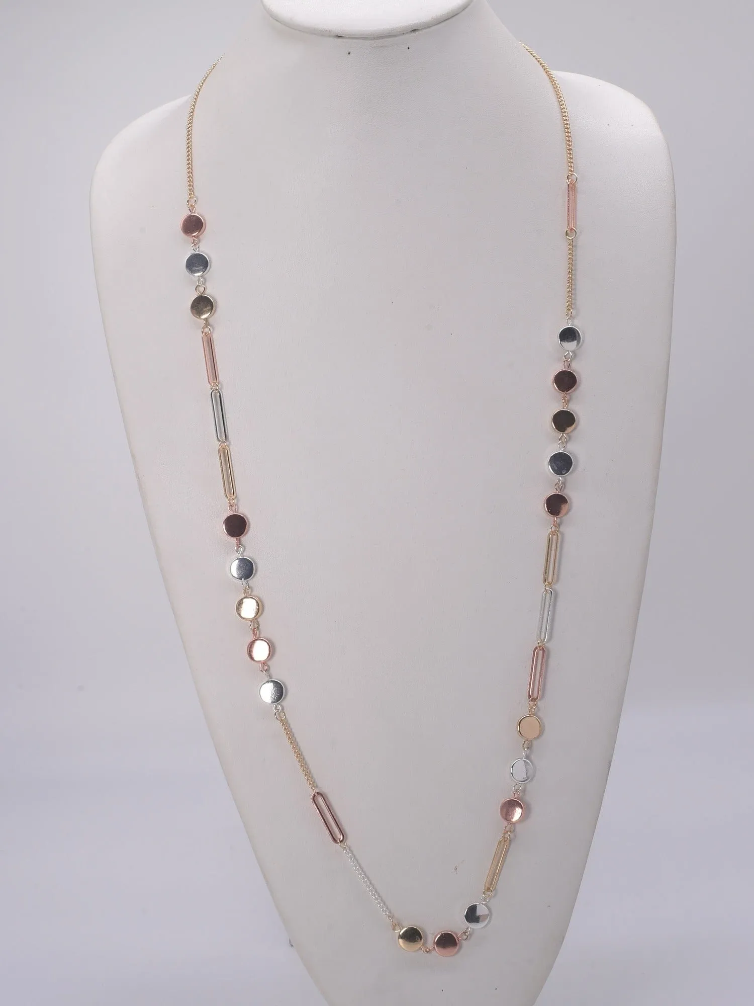 CN4249 Station Long Chain Necklace