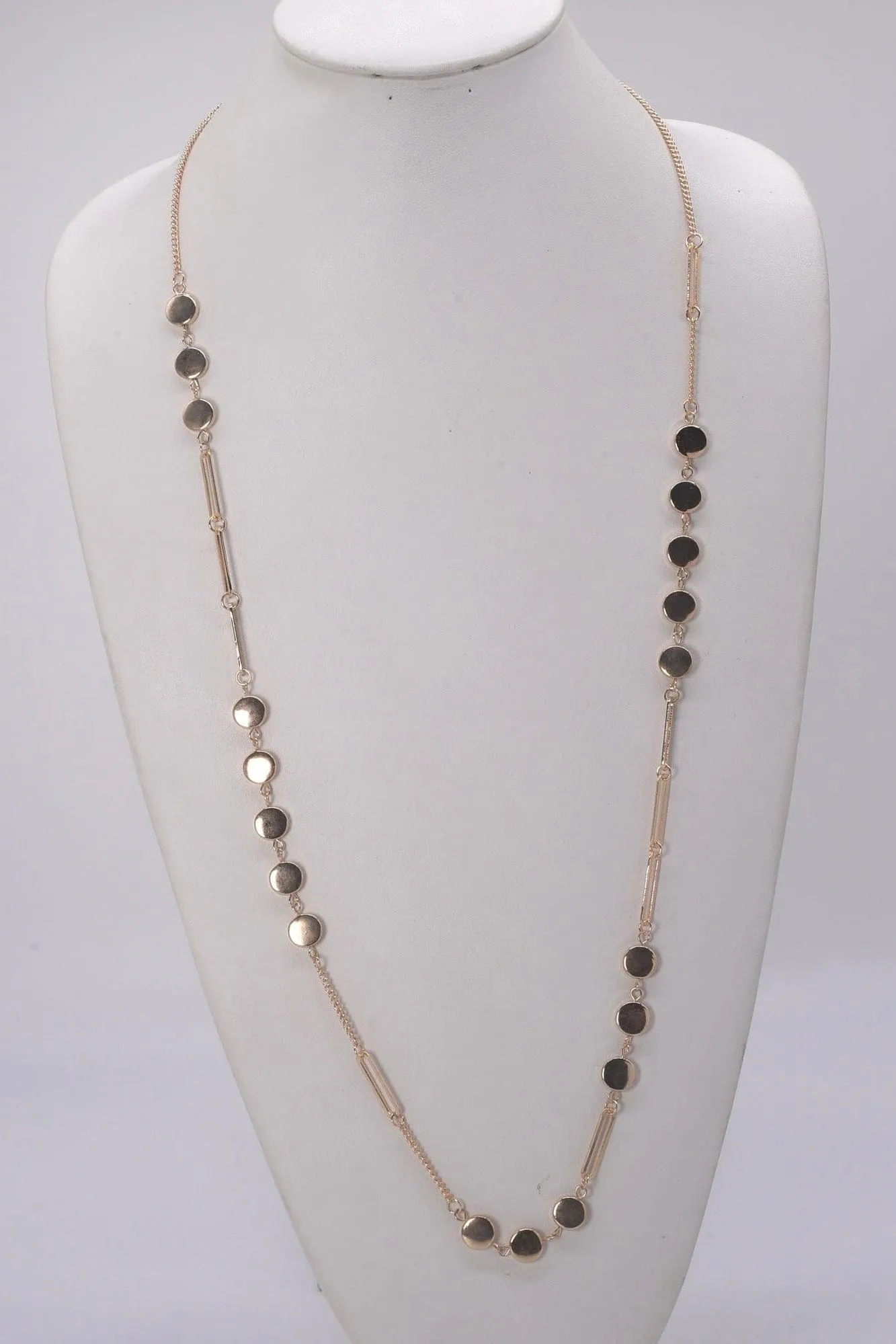 CN4249 Station Long Chain Necklace