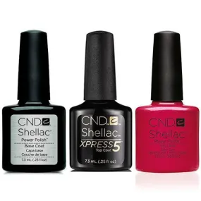 CND - Shellac Xpress5 Combo - Base, Top & Hot Chilis (0.25 oz)