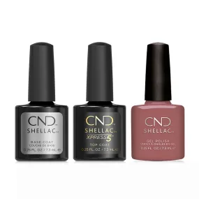 CND - Shellac Xpress5 Combo - Base, Top & Married To Mauve (0.25 oz)