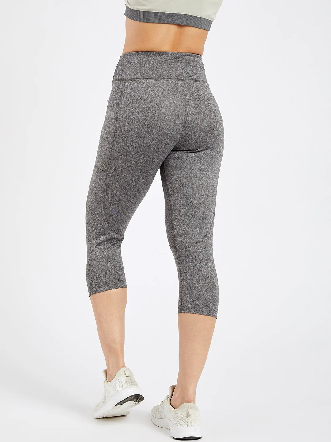 Creeluxe Fierce Grey Pocket Capri Leggings