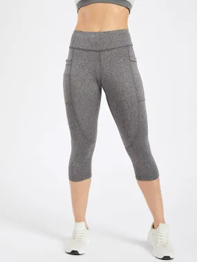 Creeluxe Fierce Grey Pocket Capri Leggings