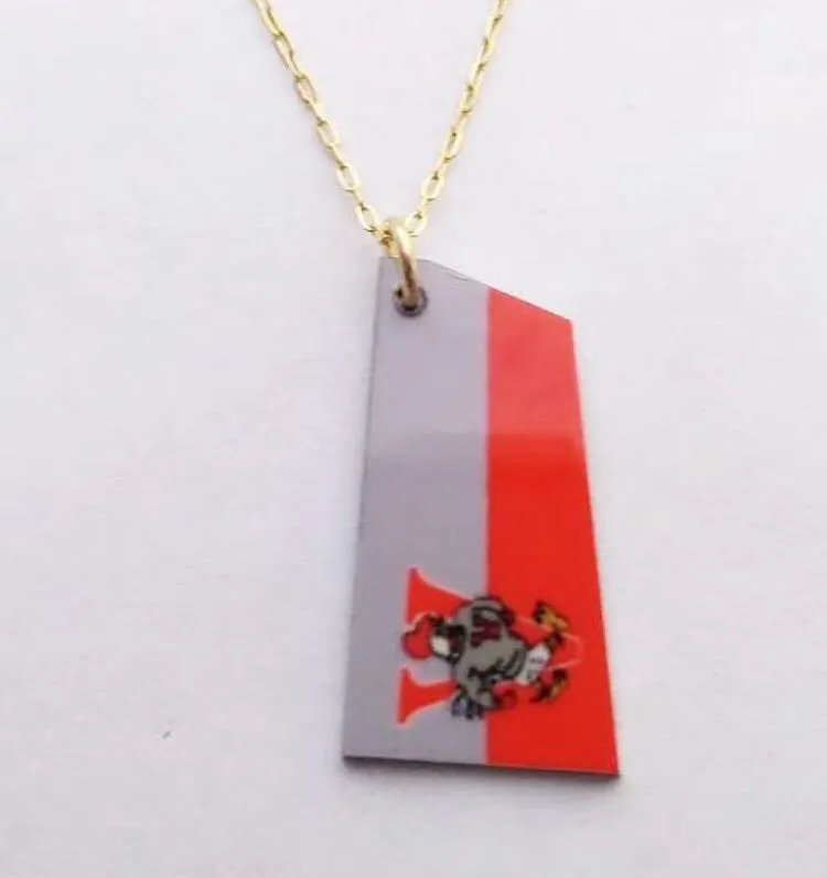 Custom Aluminum Rowing Team Oar on Gold Filled Chain Necklace