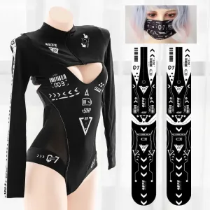 Cyber Mechanic Sukumizu Bodysuit & Stocking Set