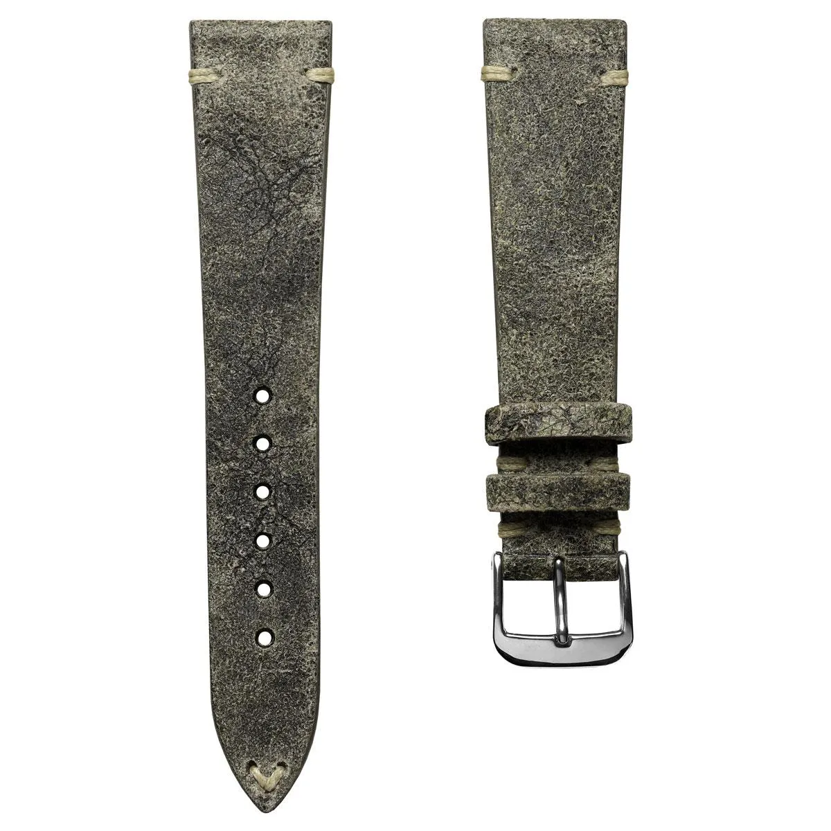 Dexter Cracked Finish Leather Watch Strap - Matte Forest Green