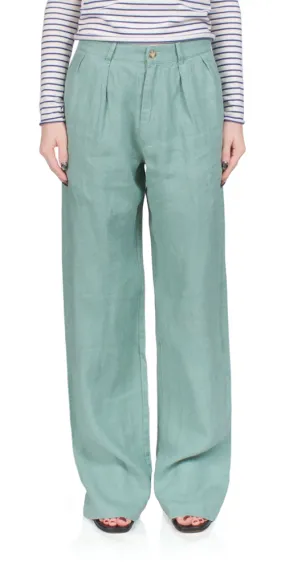 Double Pleat Wide Leg Chino Sage