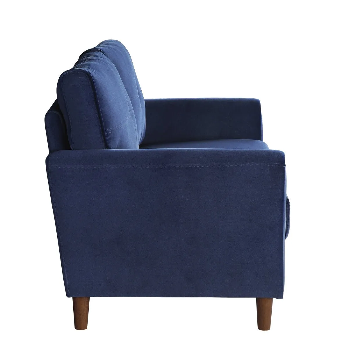 Dunleith Collection Loveseat Blue Velvet Fabric