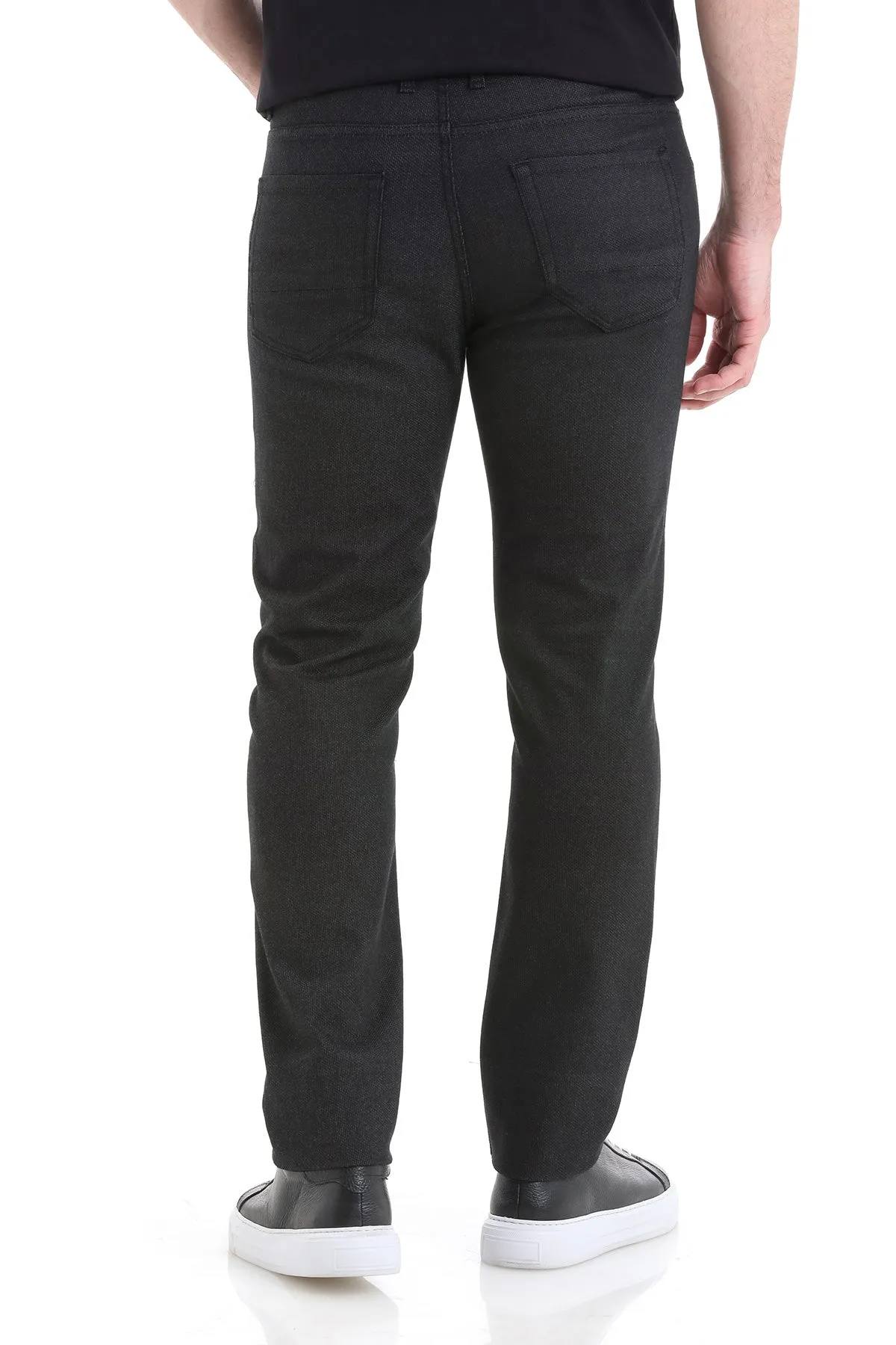 Dynamic Fit 5 Pocket Low Waist Cotton Black Casual Pants