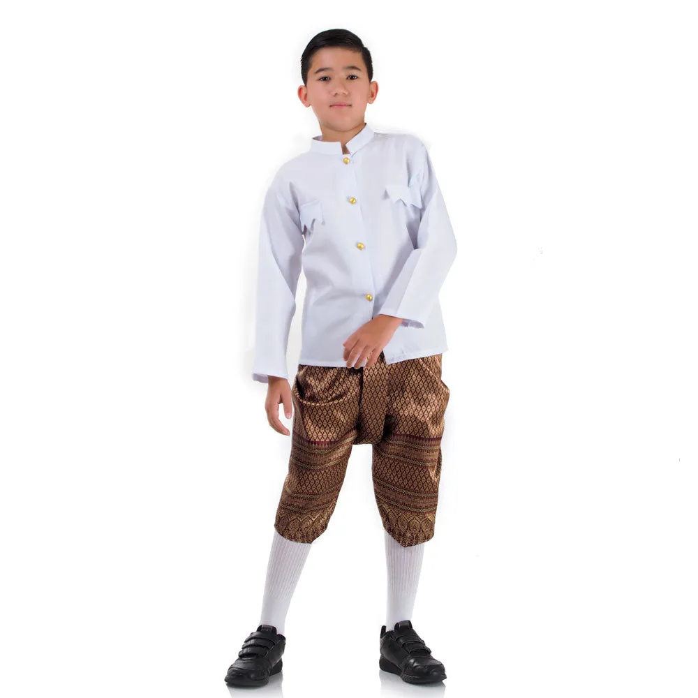 Elegant Chut Thai Boys Costume Outfit